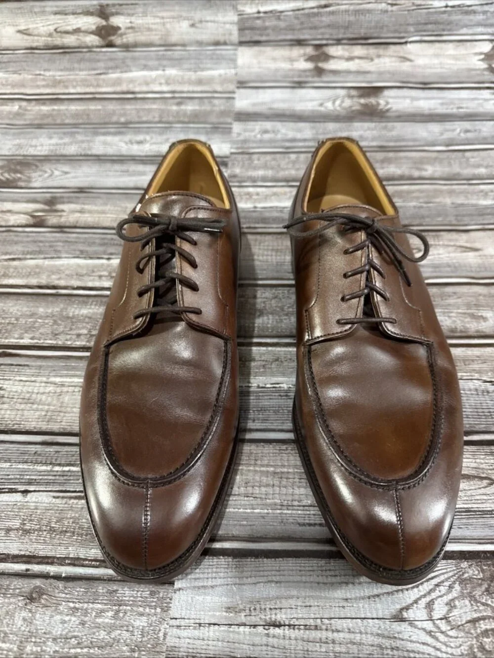 Peal & Co Brooks Brothers Split Toe Derby’s Shoes Sz 9.5 D Brown Leather England